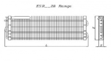 ESR 17028 4-tubes static evaporator (1700x40x280mm)
